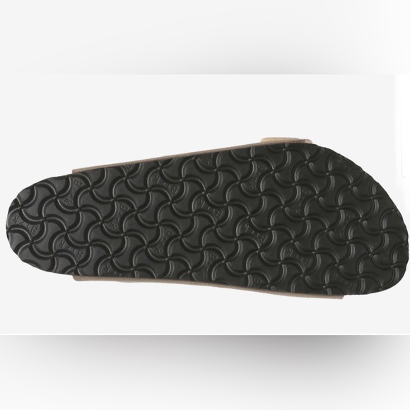 NWT Birkenstock Shearling Microfiber Arizona Sandal in Desert Dust Taupe - Picture 4 of 11